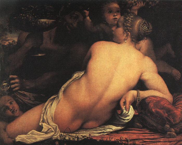 Annibale Carracci Venus with Satyr and Cupid oil painting picture
